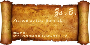 Zsivanovics Bernát névjegykártya