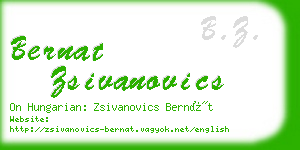 bernat zsivanovics business card